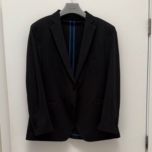 Mens Twillory Black Performance Blazer 46R Sport Coat 2 Button washable